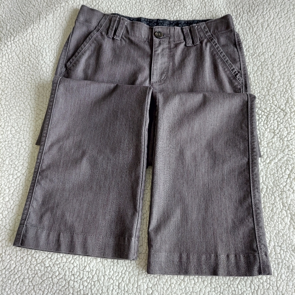 Lee Pants, Wide Leg, Grey, 8 Petite